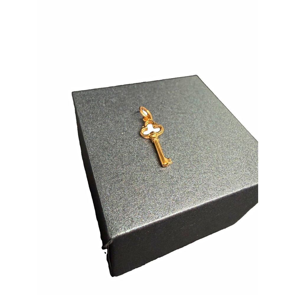 10K Rose Gold Key Charm Pendant, Signed, Gadgets & Tools Theme